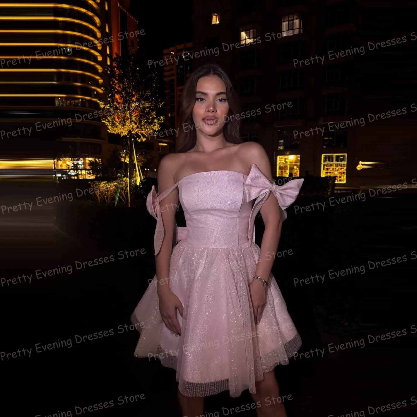 

Simple Pink Cocktail Dresses Mermaid Woman's Sexy Shiny Mini Prom Gowns Sequined Fashion 2025 Party Vestidos De Noche Customized