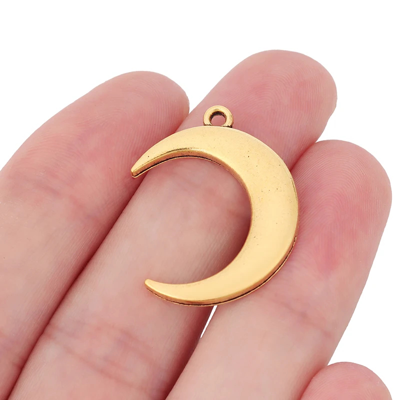 20 x Tibetan Silver/Gold Color Crescent Moon Charms Pendants for DIY Necklace Jewelry Making Accessories 28x22mm