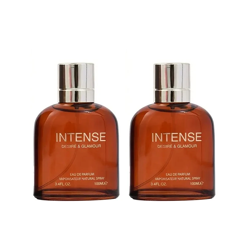 

2PCS INTENSE 100ml Eau de Parfum for Men Long Lasting Aromatic Woody Fragrance Masculine Scent with Tobacco & Lavender Notes