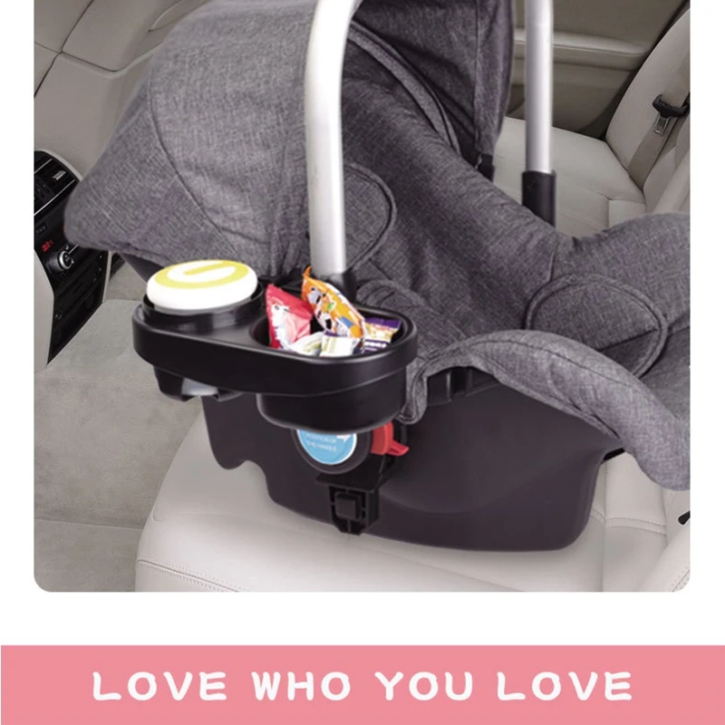 Universal Stroller Tray Stroller Cup Holder Stroller Tray with Insulated Cup Holder Clamp Grip Firmly Stroller Bar