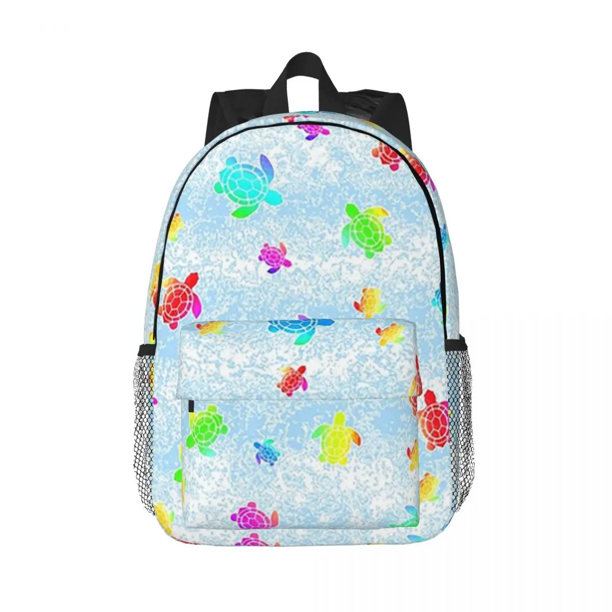 Sea Vibrant Rainbow Turtle Backpack Daypack Large Capacity Boys Girls BookBag Shoulder Bags for Men Women Children School Bag