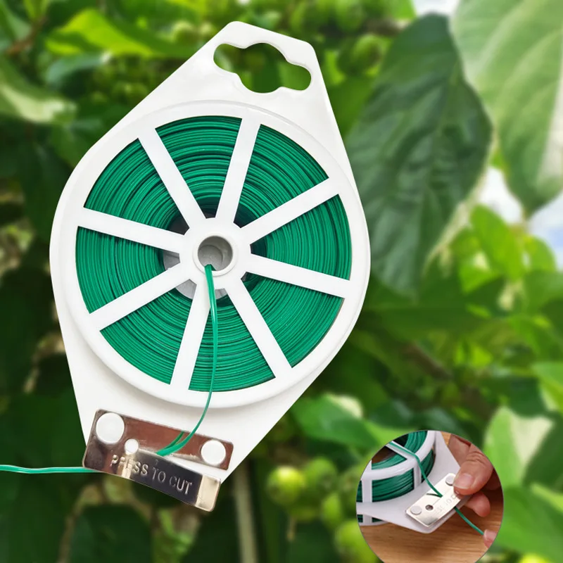 Portable 20/30/50M Roll Wire Self-cutting cable tie Sturdy Reusable Garden Flower Plant Support Strap Tie Gardening Set