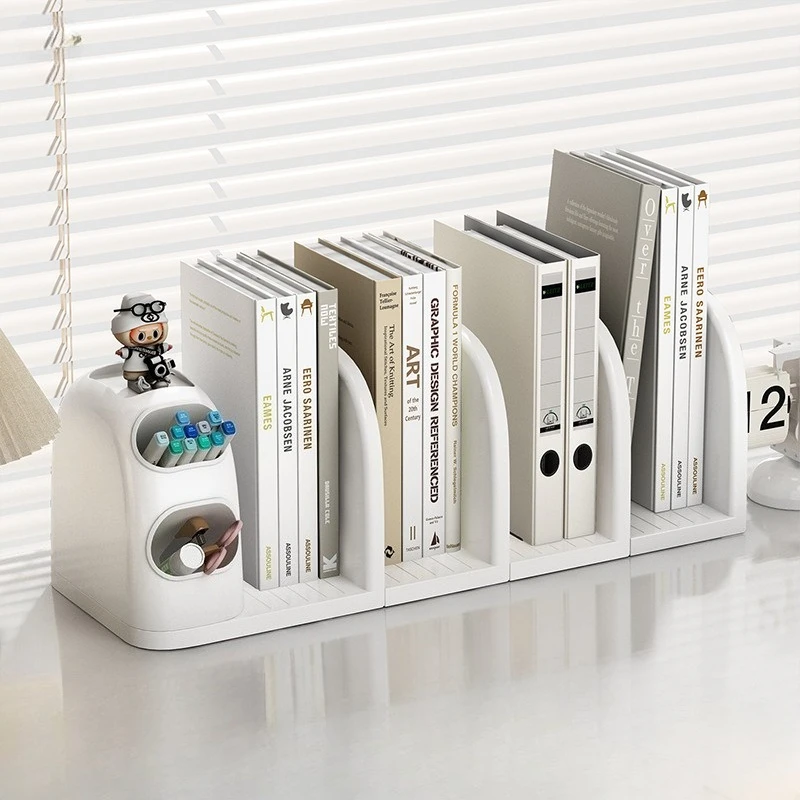 Desktop Storage Box Desk Organizer Bookstand Office Book Shelf Student Stationery Grid Pen Holder File Organizer