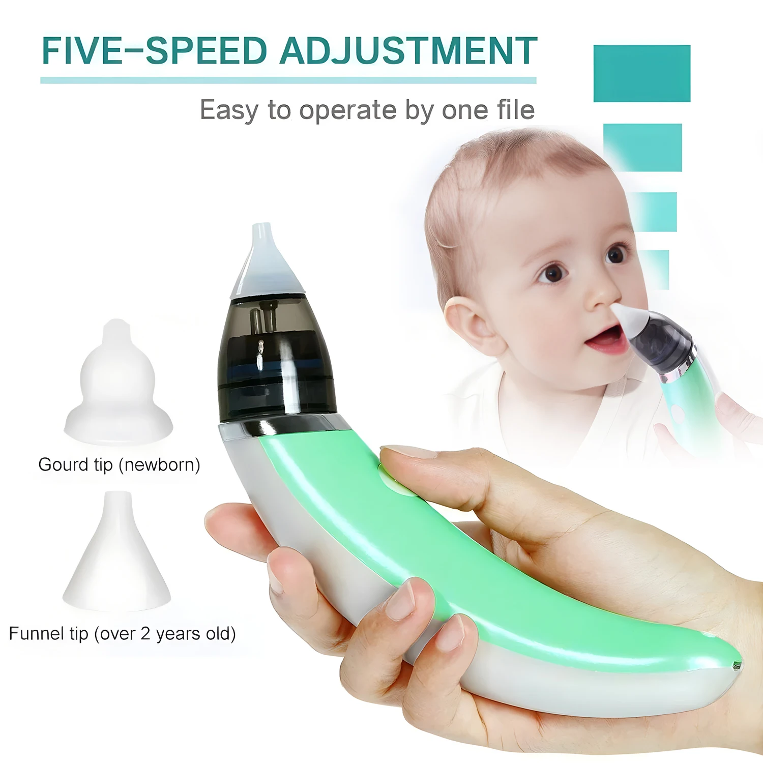 Nasal Aspirator Electric Baby Nose Cleaner Children Obstruction Rhinitis Cleaner Cleaning Booger Silicone  Suction Nozzle