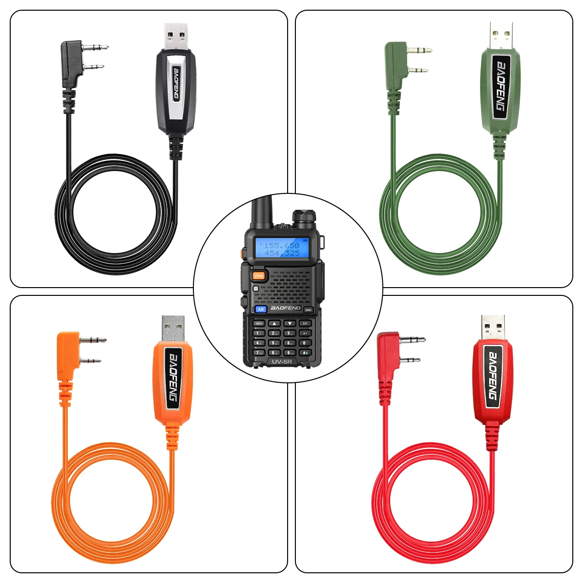 CH340 USB Programming Cable for Baofeng UV 82 888S UV 13 21 Pro Quansheng UV-K5 5R Plus Walkie Talkie Radio