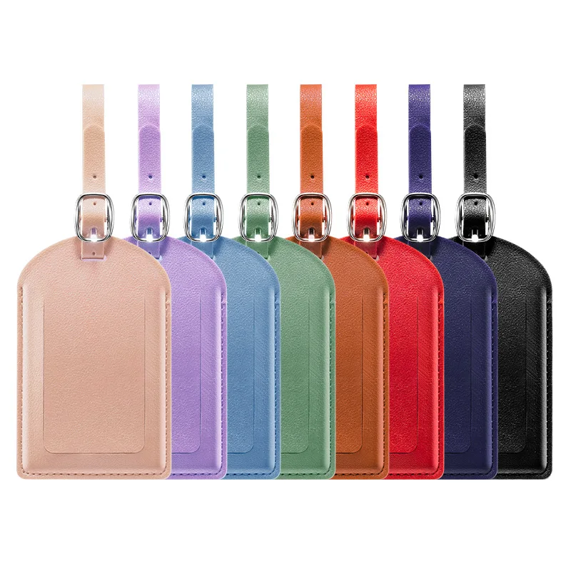

DHL200pcs PU Plain Vertical Model Travel Anti-loss Listing Luggage Tag