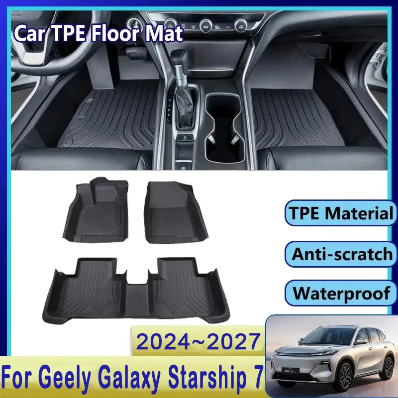 

Car Floor Mat For Geely Galaxy Starship 7 EM-i 2024 2025 2026 2027 Dirt-resistant Left Hand Dand Pad Foot Cover Auto Accessories