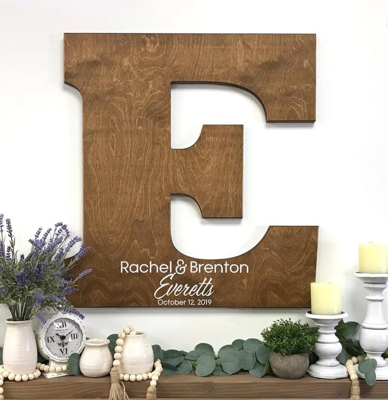 Wooden letter sign family decoration wedding sign in thin wooden frame wedding album supplies