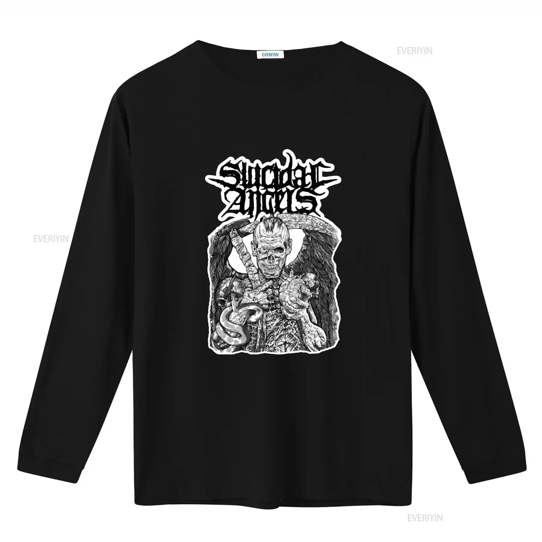 Dark Skull Suicidal Angel Retro Music T Shirt Premium Quality S 5XL vintage Washed designer clothes streetwear Comfortable