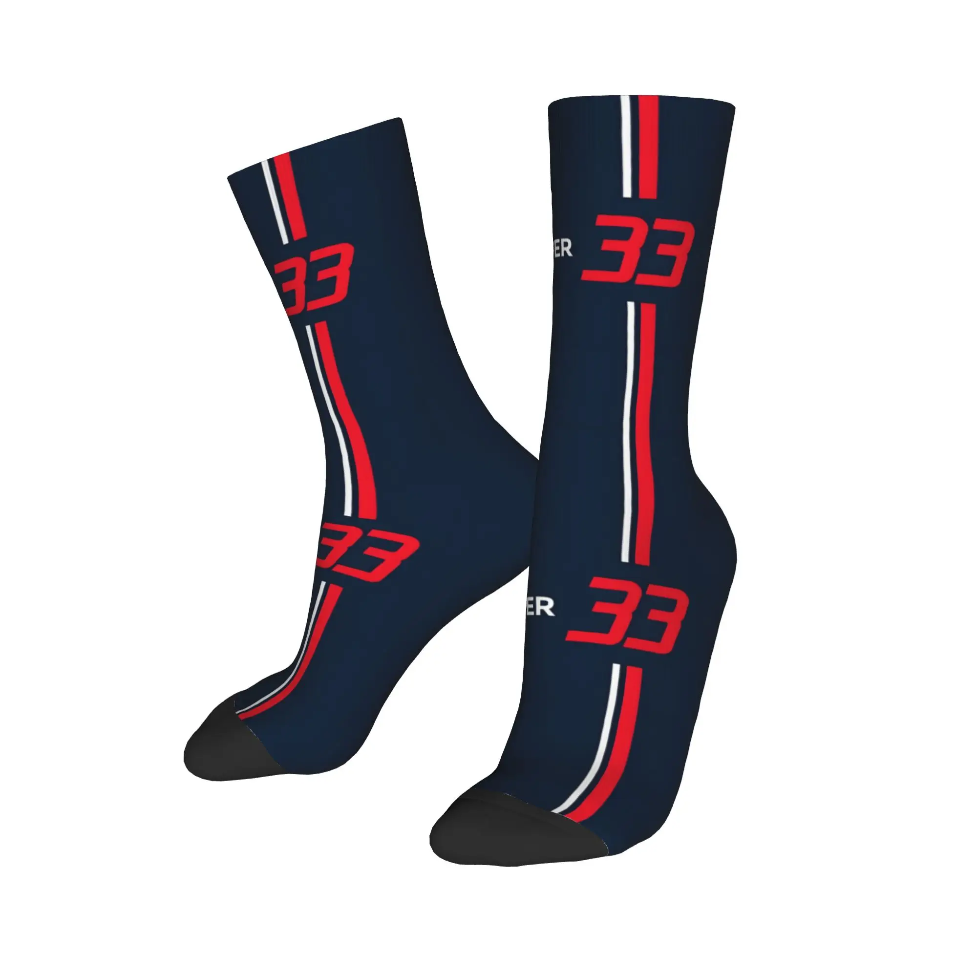 Custom V-Verstappens           Dress Socks Mens Womens Warm Fashion Novelty Number 33 Motocycle Logo Crew Socks