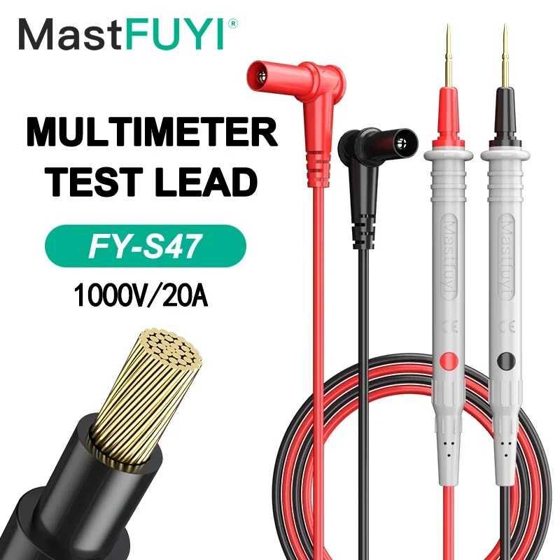 Мультитестер MASTFUYI, измерительные выводы, универсальный кабель, AC DC 1000V 20A, измерительные щупы, ручка для мультиметра, тестер проводов, наконечники, провод, ручка