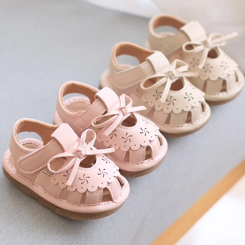 

Baby Girls Sandals Cut-Outs Princess Shoes Summer Children Sandals Anti Slip Soft Sole Toddler First Walking Shoes Size 16-21