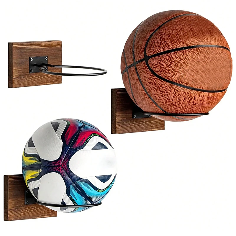 HOT! Basketball Wall Mount Ball Wall Holder Wood Metal Ball Display Stand Wall Rack Storage Rack Ball Soccer Wall Mount