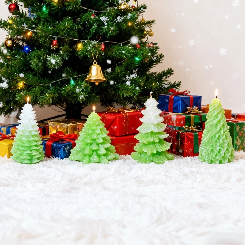 

Рождественская елочная свеча, силиконовая форма, Рождественская атмосфера, форма для ароматерапии, рождественское украшение для дома «сделай сам»