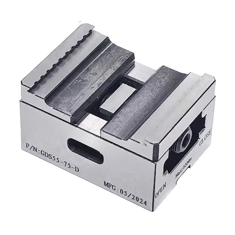 GDS55-75-D High Precision 5 Axis Mini Vise for CNC Milling Low Profile Self Centering Manual Drive