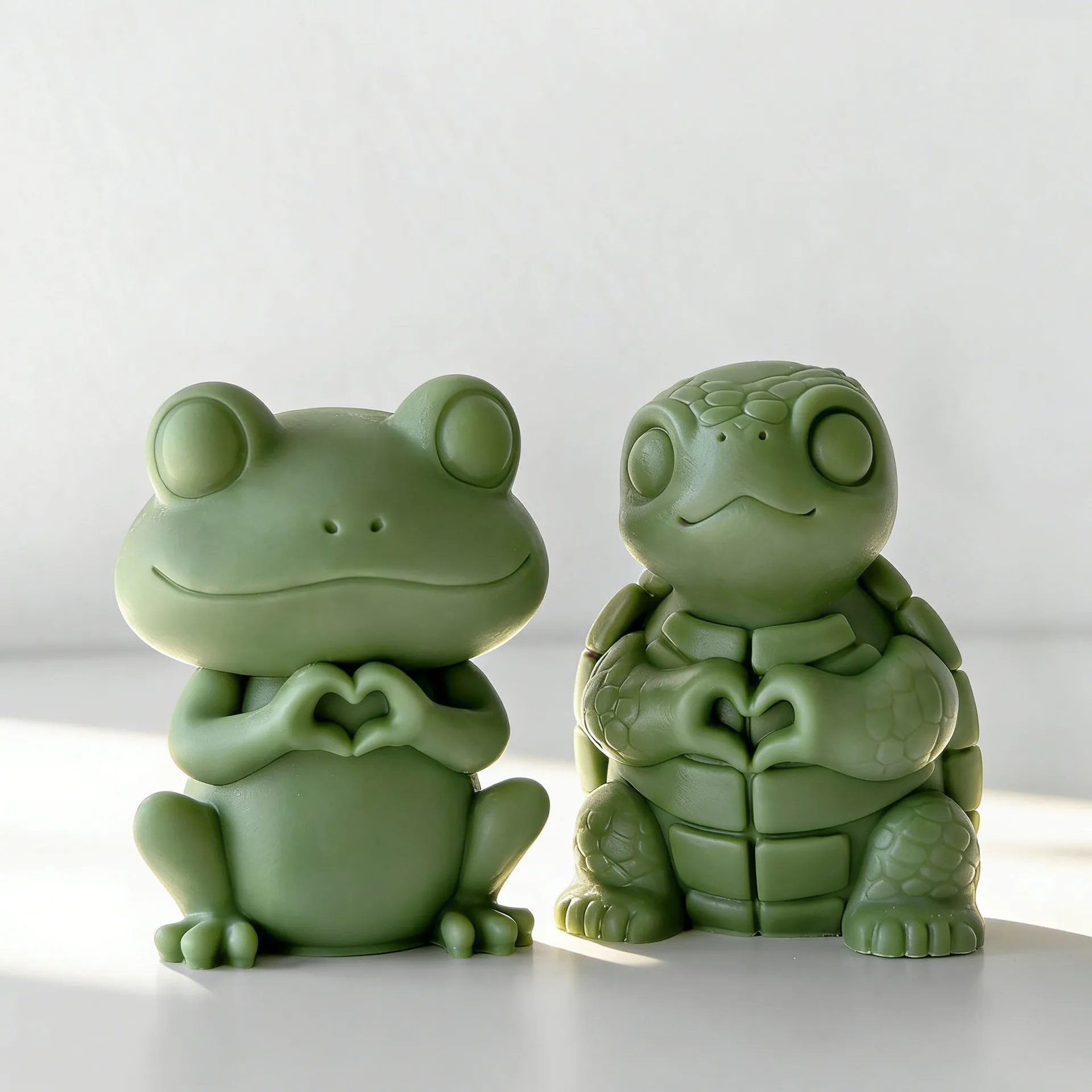 Cartoon Animal Pug Dog Finger Heart Silicone Candle Mold Animal Form Frog Turtle Plaster Crafts Molds DIY Candle Making Supplies view 4