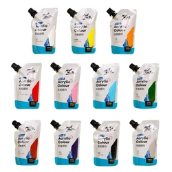 Art Acrylic Paint, 11 Colors Acrylic Paint, 100ml Bag, Rich Pigmented, Waterproof Acrylic Paints for Artists, Beginners