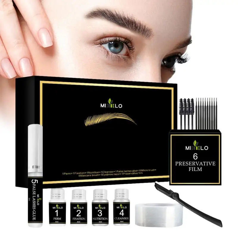 Wenkbrauw Lash Lift Kit Zwarte Lash Lift En Kleur Kit Wenkbrauw Laminering Kleurenset Diy Permanent Voor Wimpers En Wenkbrauwen Professionele Lift