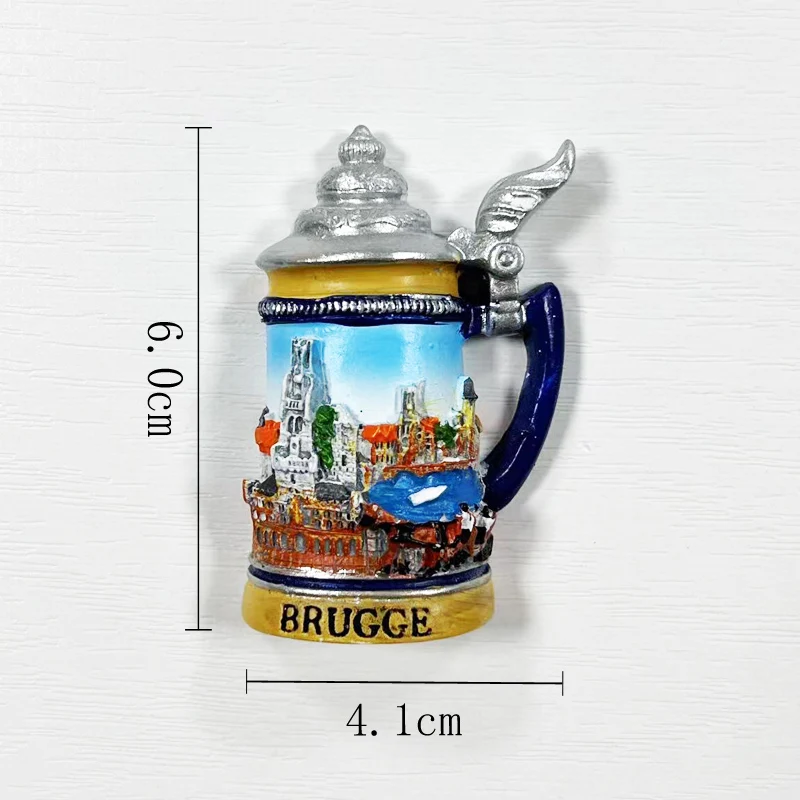 

3D Magnetic Refrigerator Sticks, Kitchen and Home Decorations, Travel Gifts for Bruges, Belgium