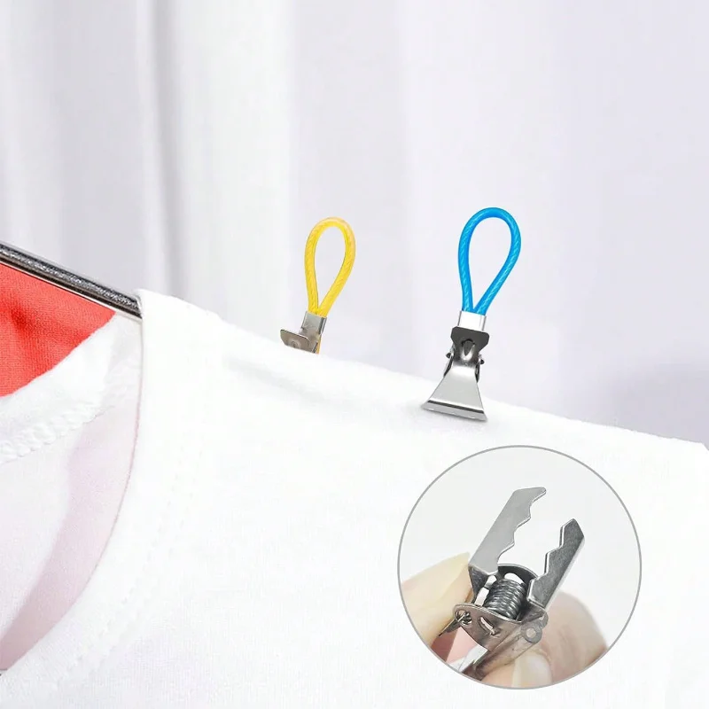 5/10 Pcs Multifunctional Metal Hook Clips Colorful Household Storage Pegs Bathroom Towel Shower Curtain Holding Clips