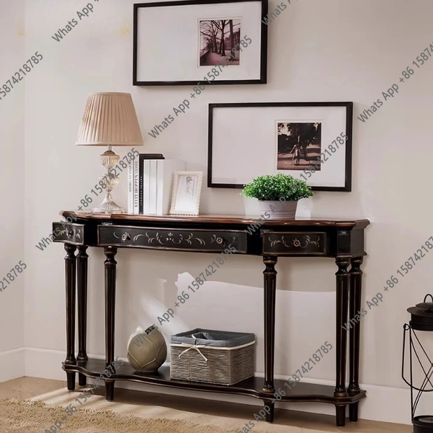 

Американский средневековый черный ручной росписи прихожий в стиле ретро, настенный, для коридора/прохода