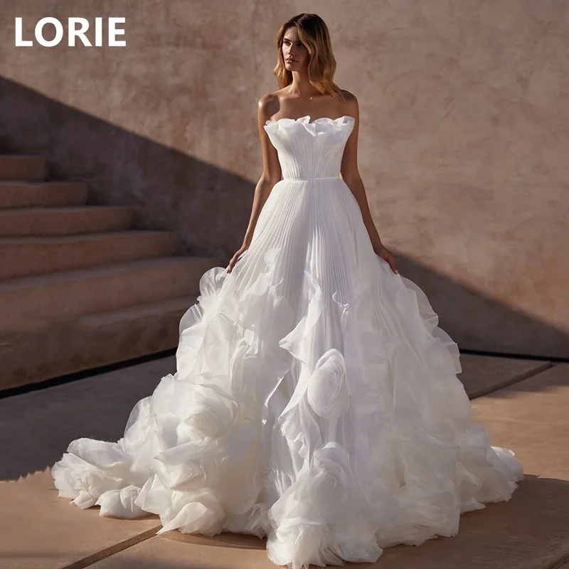 

LORIE A-line Big Flower Wedding Dress vestidos de novia هذه اللغة Princess Elegant Bride Gowns Customized 2025