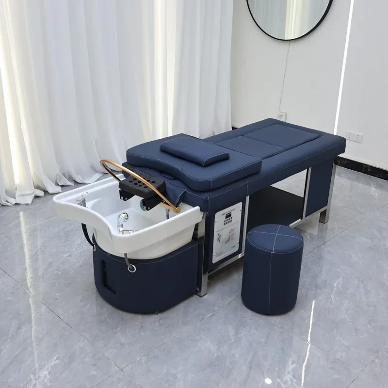 #High Quality Hair Salon Washing Chair Moxibustion MassageBed Massage Head Spa Shampoo Bed Hair Wash Bed for Salons Barber Shops
