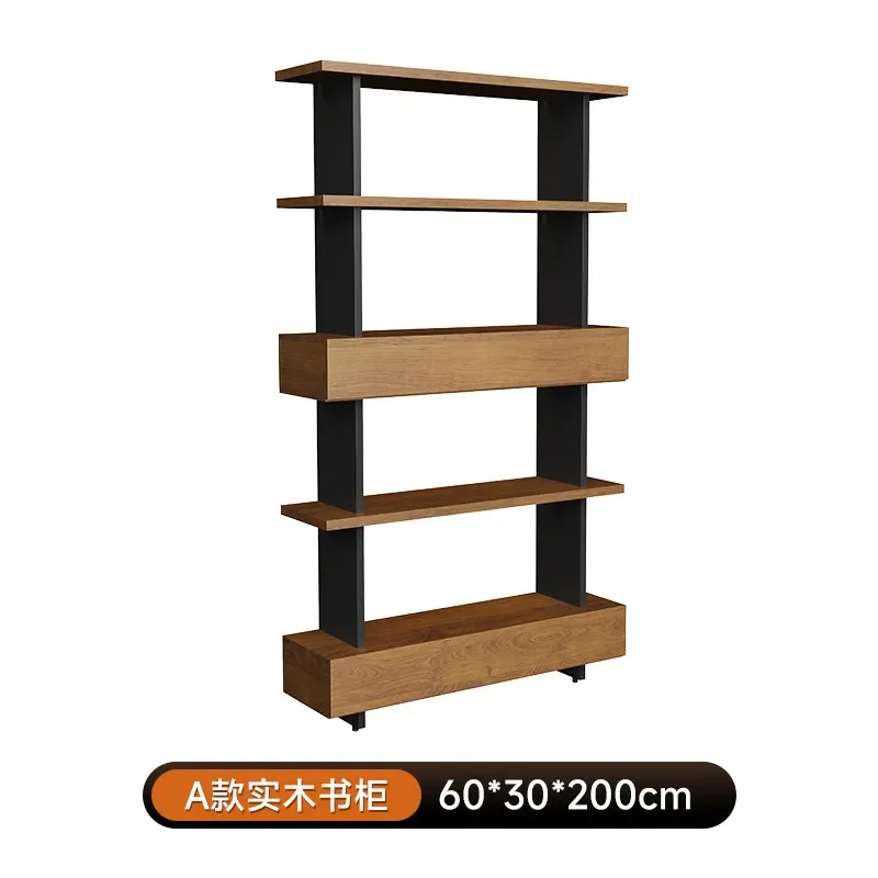 CXX Simple Solid Wood File Cabinet Bookshelf Bookcase Integrated Wall Floor Display Shelf