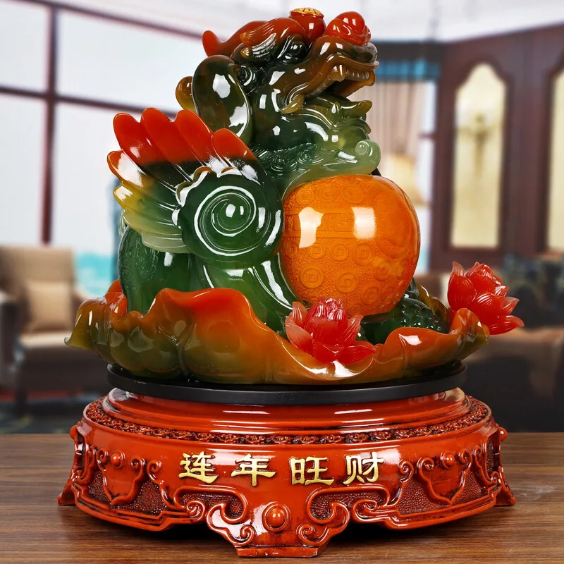 large GOOD Mascot Home store Company talisman Bring wealth money GOOD LUCK ZHAO CAI Dragon PI XIU FENG SHUI Decoration Statue