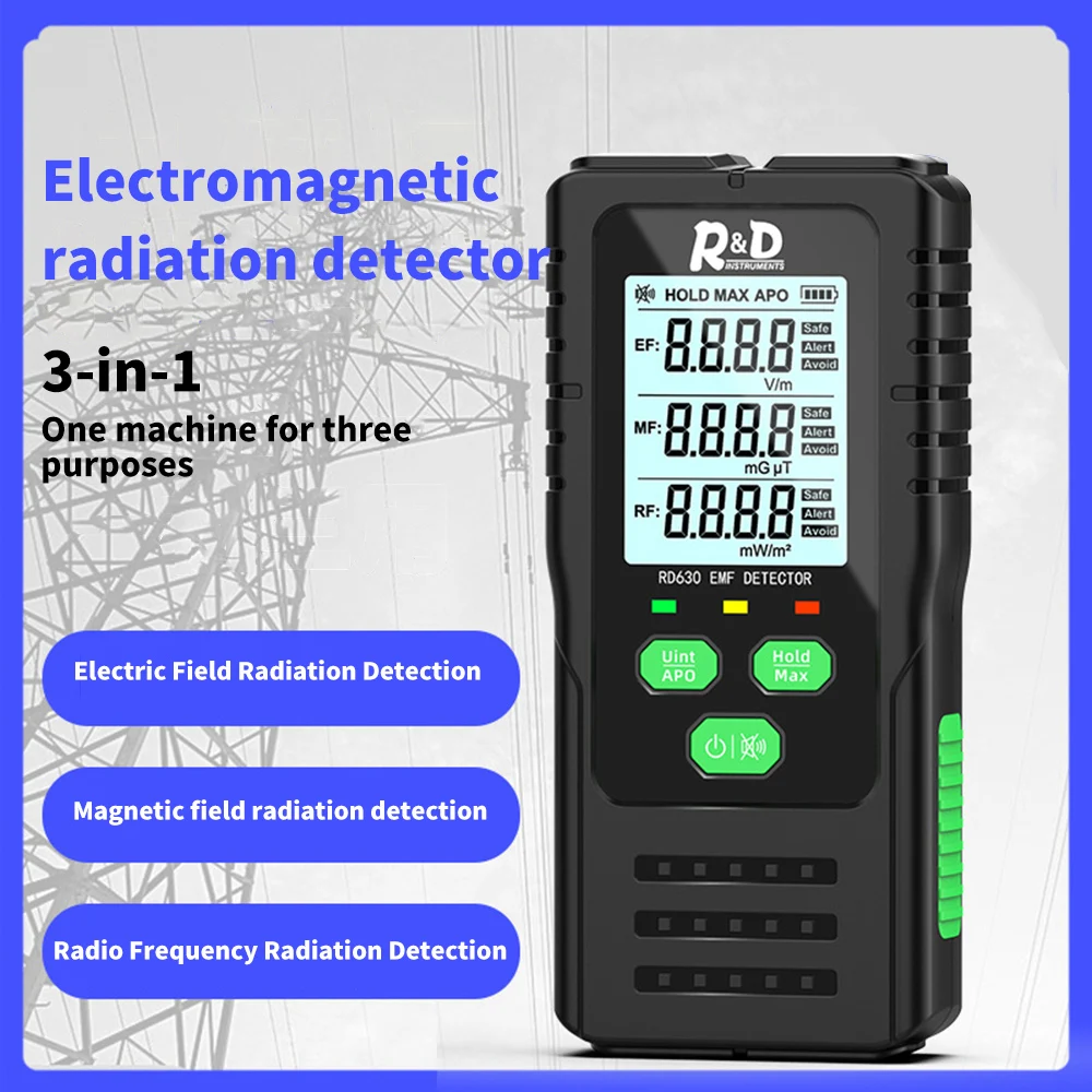 RD630 Electromagnetic Field Radiation Detector Tester EMF Meter Multifunctional Handheld Portable Radio Frequency Warn Meter