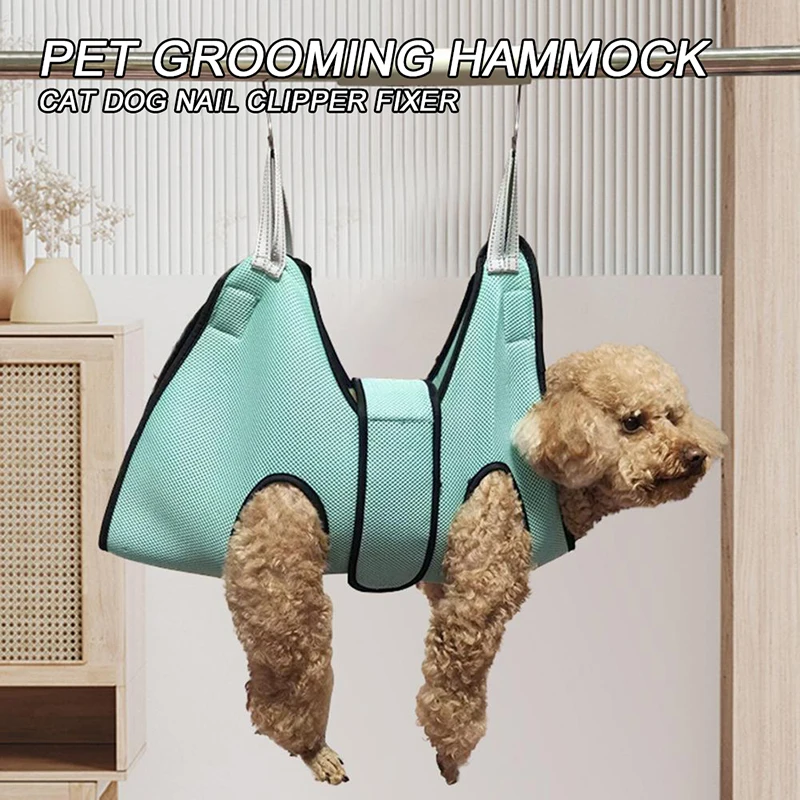 Pet Grooming Hammock Cat Dog Nail Clipper Fixer Teddy Hook Type Feeding Anti-scratch Artifact Cat Hammock 1pcs