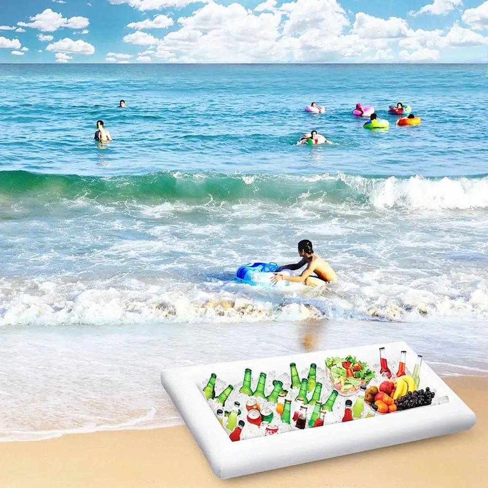 Inflatable Salad Tray  Useful Eco-friendly Easy to Carry  Swim Pool Inflatable Food Drink Serving Tray Party Accessories