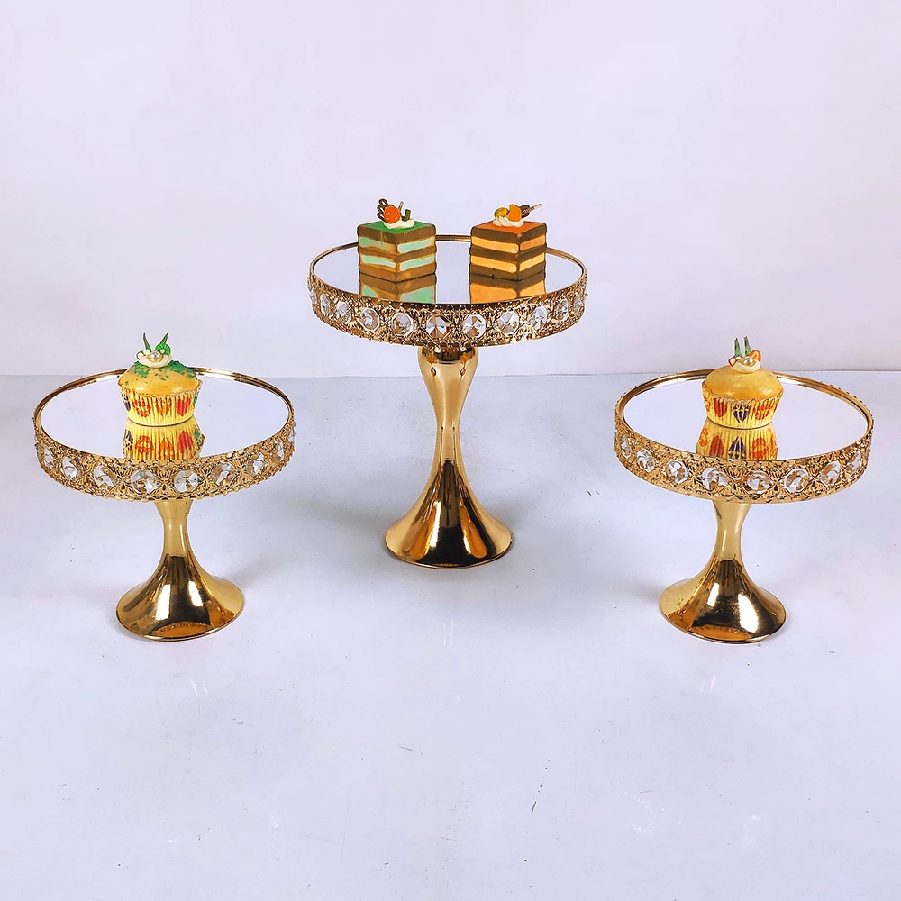 Gold Antique Metal Cake Stand, Round Cupcake Stands, Wedding, Birthday Party, Dessert Cupcake Pedestal, Display, Plate