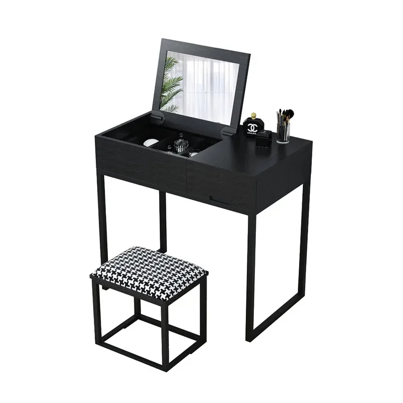 

Modern simple black dresser bedroom dressing table storage cabinet integrated
