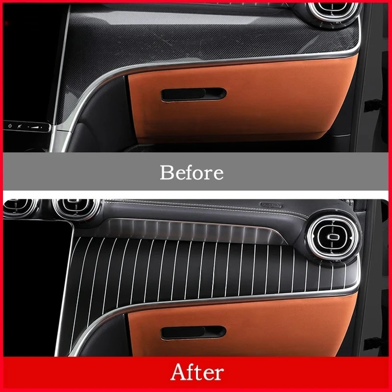 For Mercedes Benz C CLE Class C200 C220 W206 Center Console Vertical Stripe Instrument Panel Interior Modification Accessories