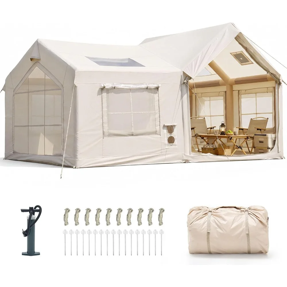 Inflatable Tents for Camping, Large Blow Up Tent with Hand Pump, Easy Setup InflatableTent 4 Season Tent, Waterproof Oxford Air