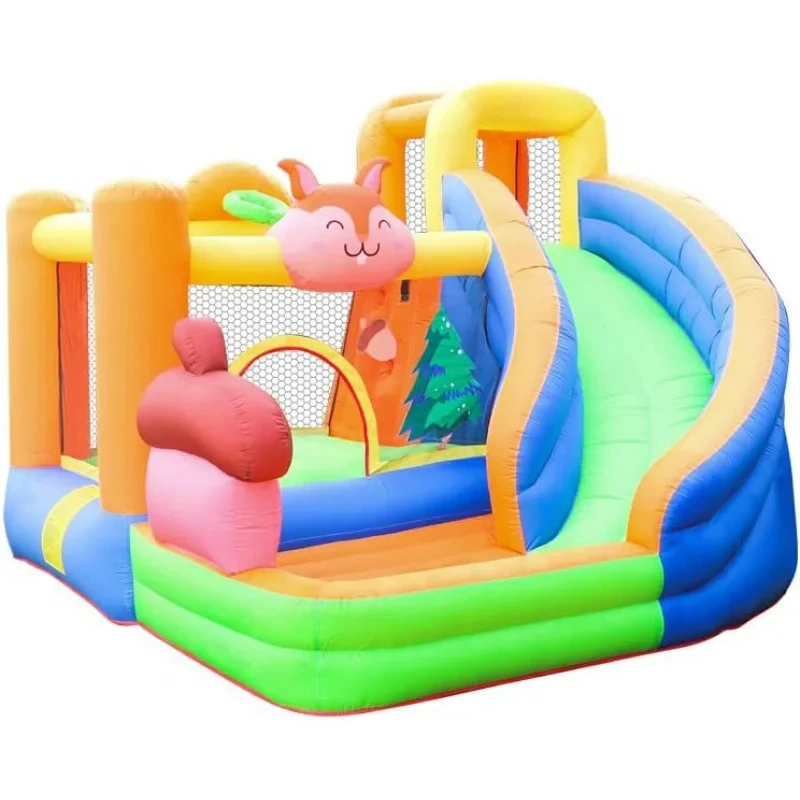 Inflatable Bounce House with Slide,Jumping Castle Blower,Kids Bouncer Ball Pit Outdoor and Indoor Jum