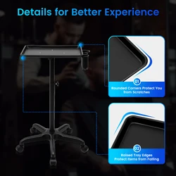 Salón de belleza Spa tatuaje carro rodante equipo móvil herramienta de peluquería carro servicio bandeja de instrumentos negro/plata