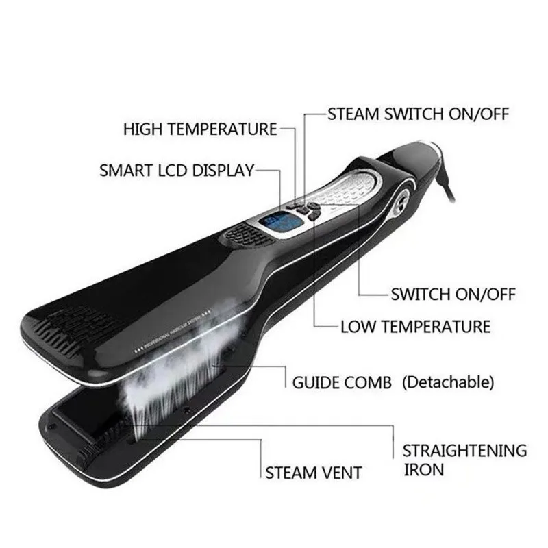 3 In 1 Hair Styling Tool Adjustable Temperature Straightener Curler Hair Comb Anti Damage Hair Care Iron