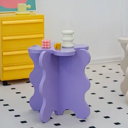 Pattern Cartoon Petal Side Table Ins Small Apartment Color Small Table Shooting Props Cream Wind Wave Corner Several Side Tables