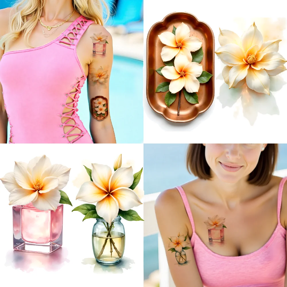 

9pcs Temporary Tattoo Lily Tattoos Watercolor Decorative Tattoos Watercolor Tattoos Waterproof Long-lasting Body Stickers