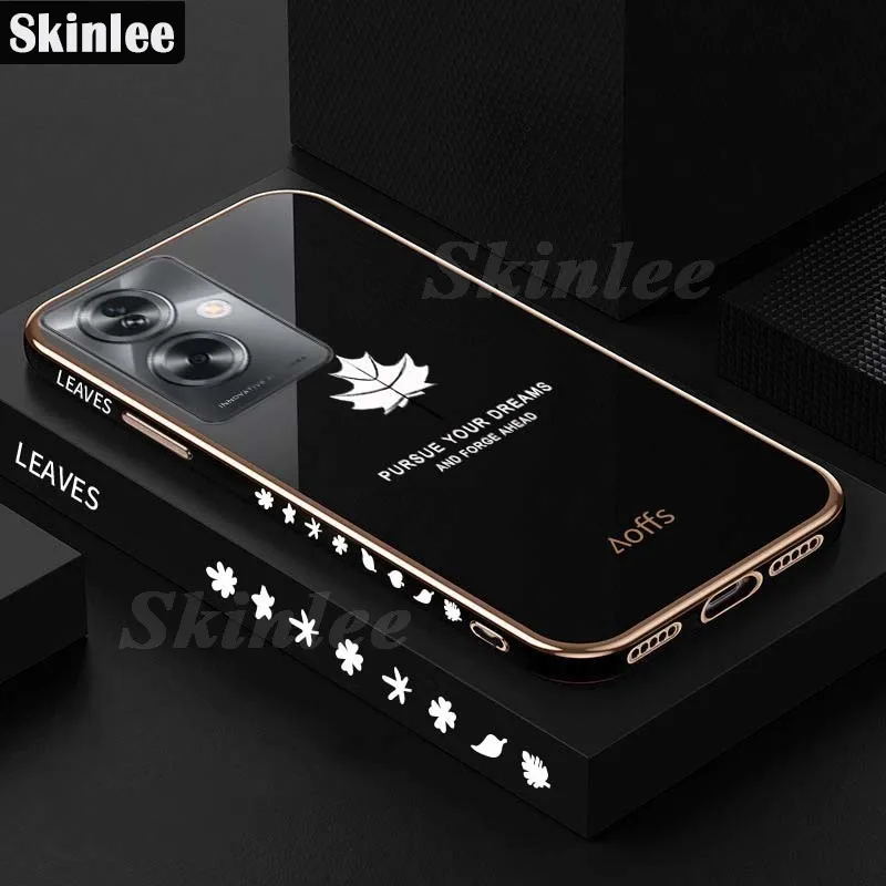 Skinlee For OnePlus Nord N30 SE 5G Case Plated Bezel Maple Leaf Pattern Silicone Cover For Oneplus Nord N30 N20 SE Back Coque