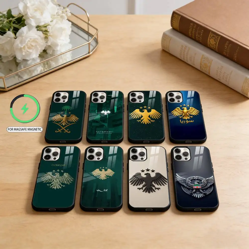 

Чехол для телефона с национальной эмблемой сирийского языка для iPhone 17,16,15,14,13,12,11 Plus, Pro Max, магнитный для беспроводной зарядки Magsafe