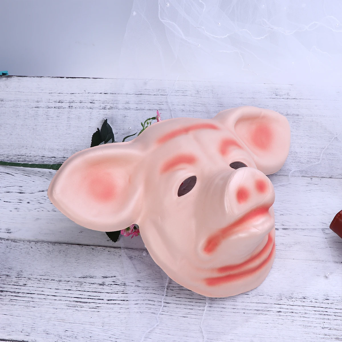

Animal Mask Pig Halloween Decorations Masquerade Costume Plastic Face Cover Party Accessory Lightweight Design Friendly Material