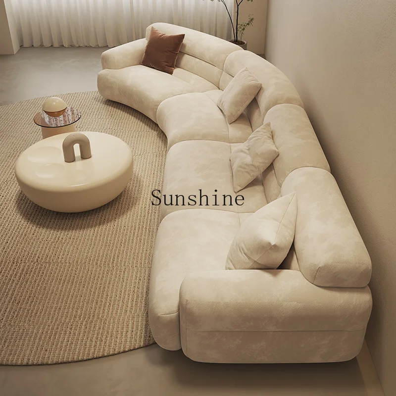 Living room simple modern cream wind special-shaped corner fabric sofa