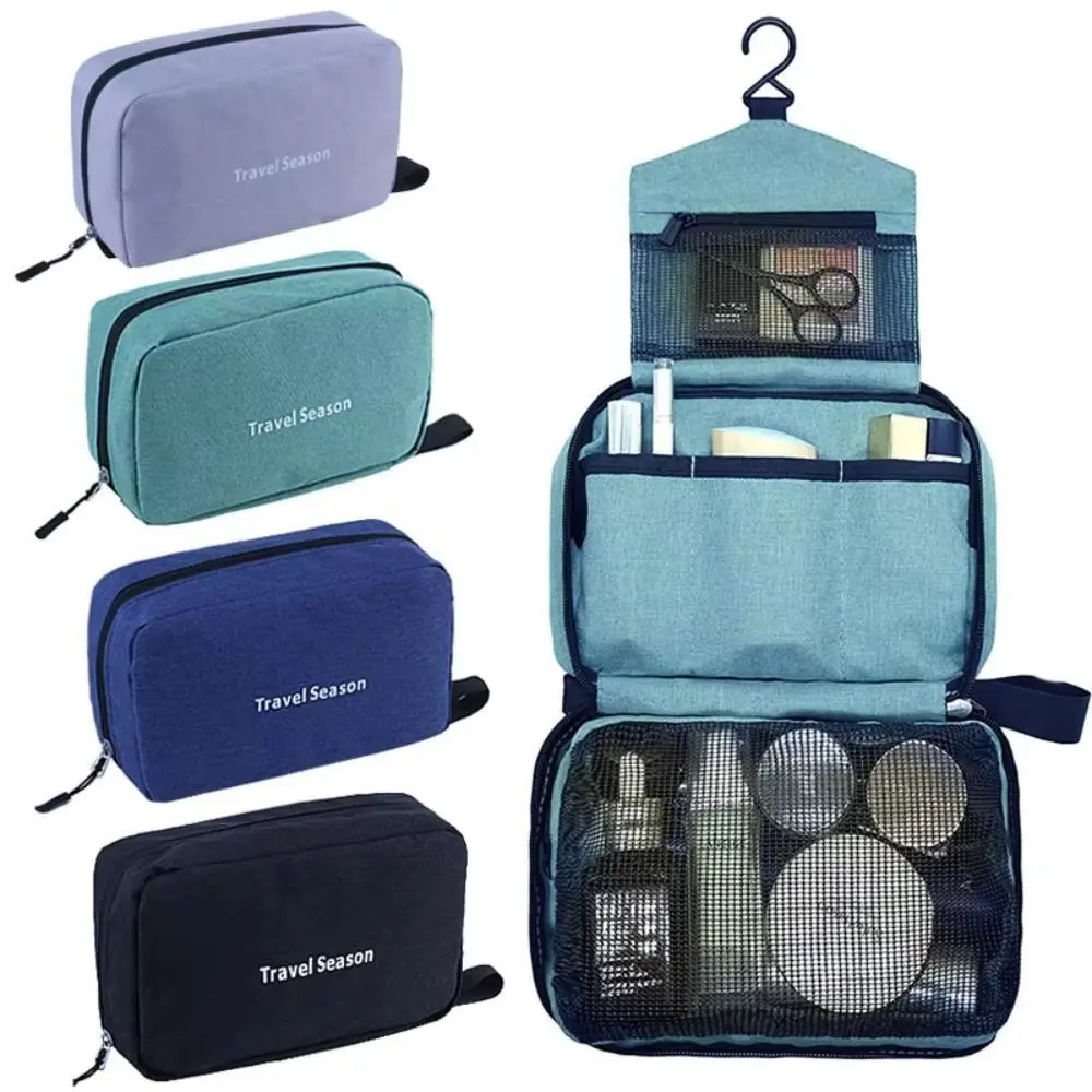 Foldable Hanging Toiletry Bag Large Capacity Hanging Hook Men Makeup Case Wet and Dry Multifunctional Travel Cosmetic Bag