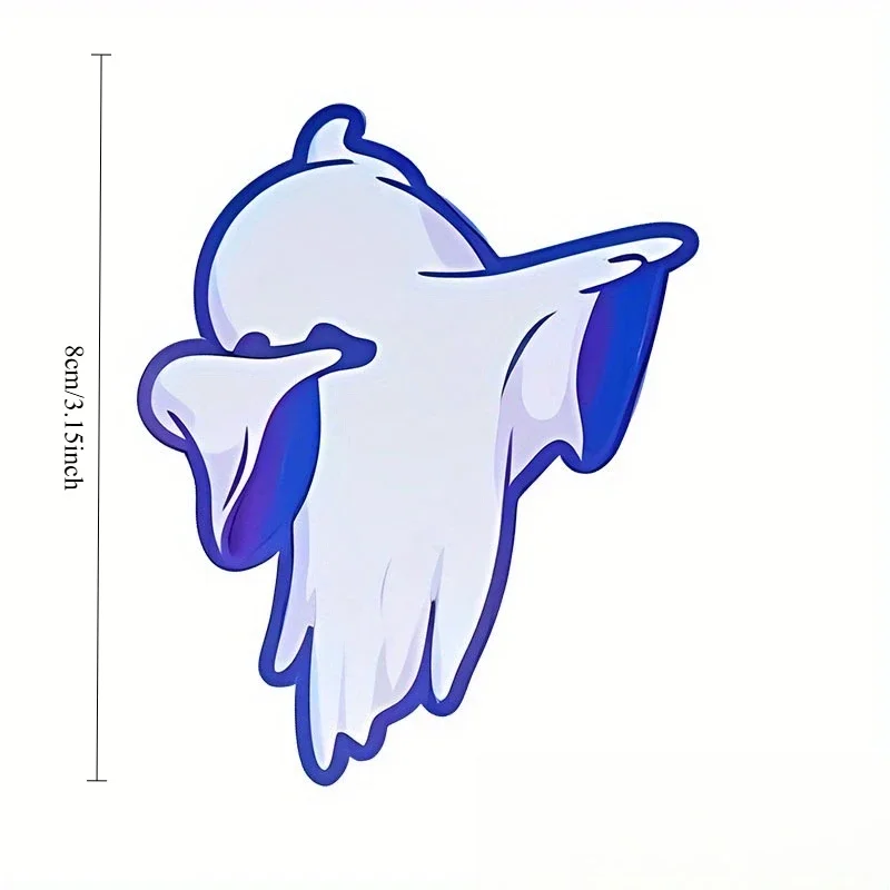 Dabbing Ghost Neon Cyberpunk Vinyl Sticker Waterproof Decal For Motorcycle Helmet Tank Fairing Car Window Laptop Scooter Decor