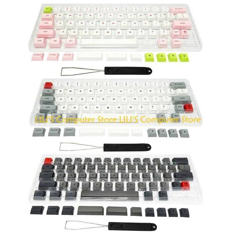 

A52B 64 Keys Keyset Keyset Double Color PBT Толстый клавиш для GK64 Механическая игровая клавиатура с набором съемщиков