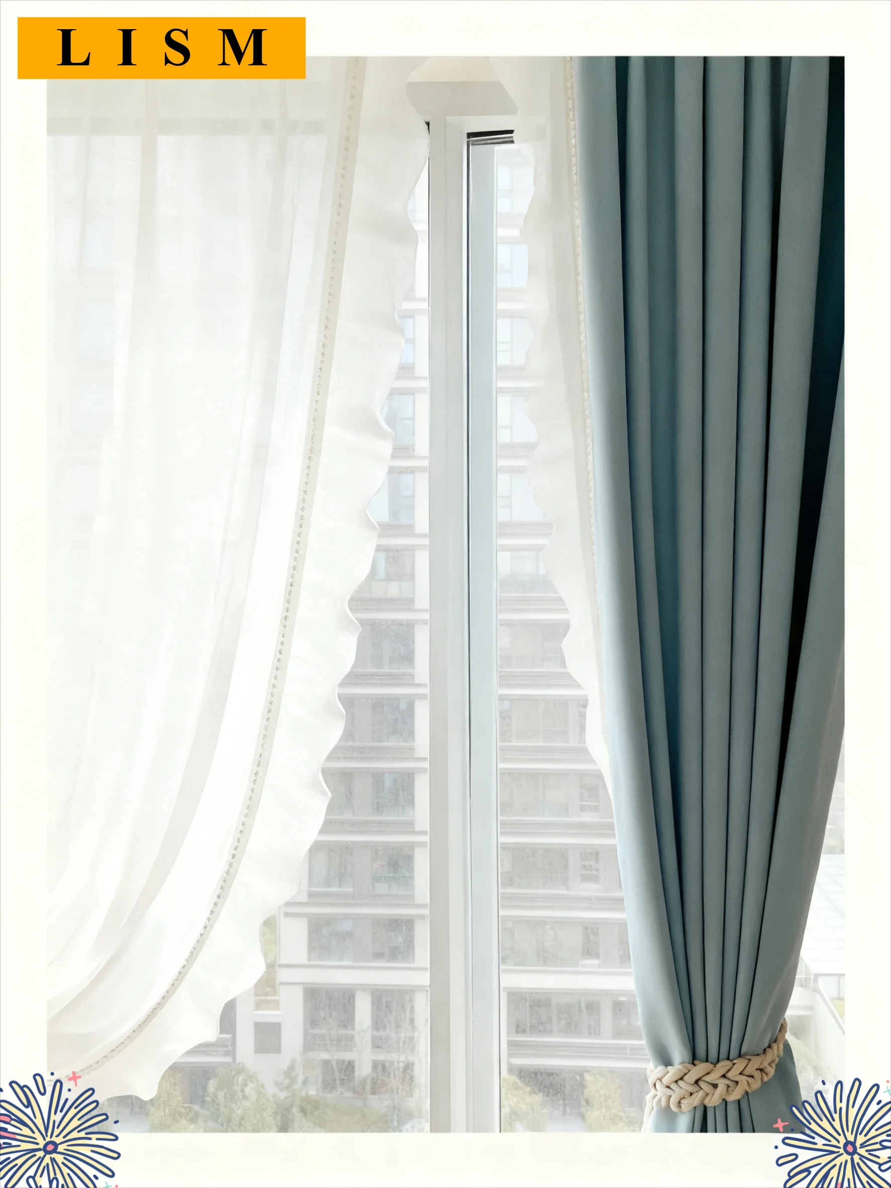 Princess Style Dream Curtains for Girls Room Thickened Floor To Ceiling Blackout Childrens Bedroom with Decorative Curtain Head