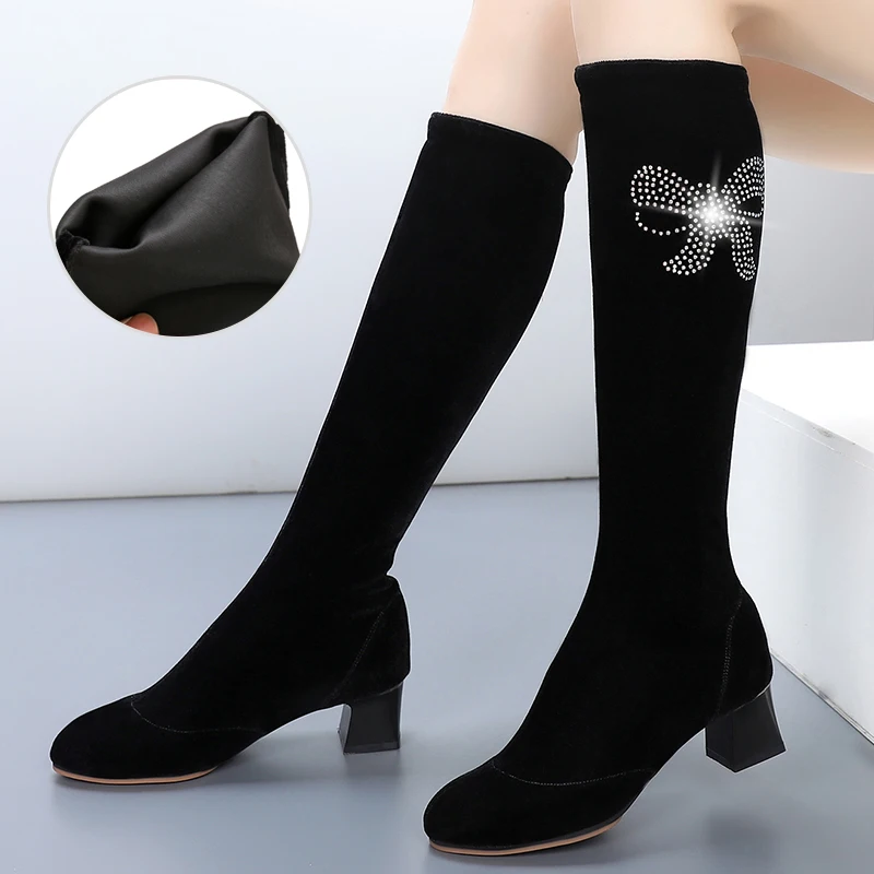 square-dance-shoes-soft-bottom-velvet-thick-heel-autumn-winter-sailor-dance-boots-women's-fitness-footwear-modern-dance-sneakers